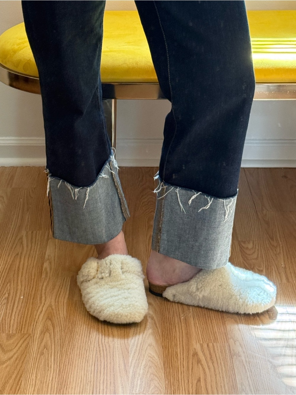 Birkenstock Zermatt Shearling Slippers EU 39 Cream Wool Mules
